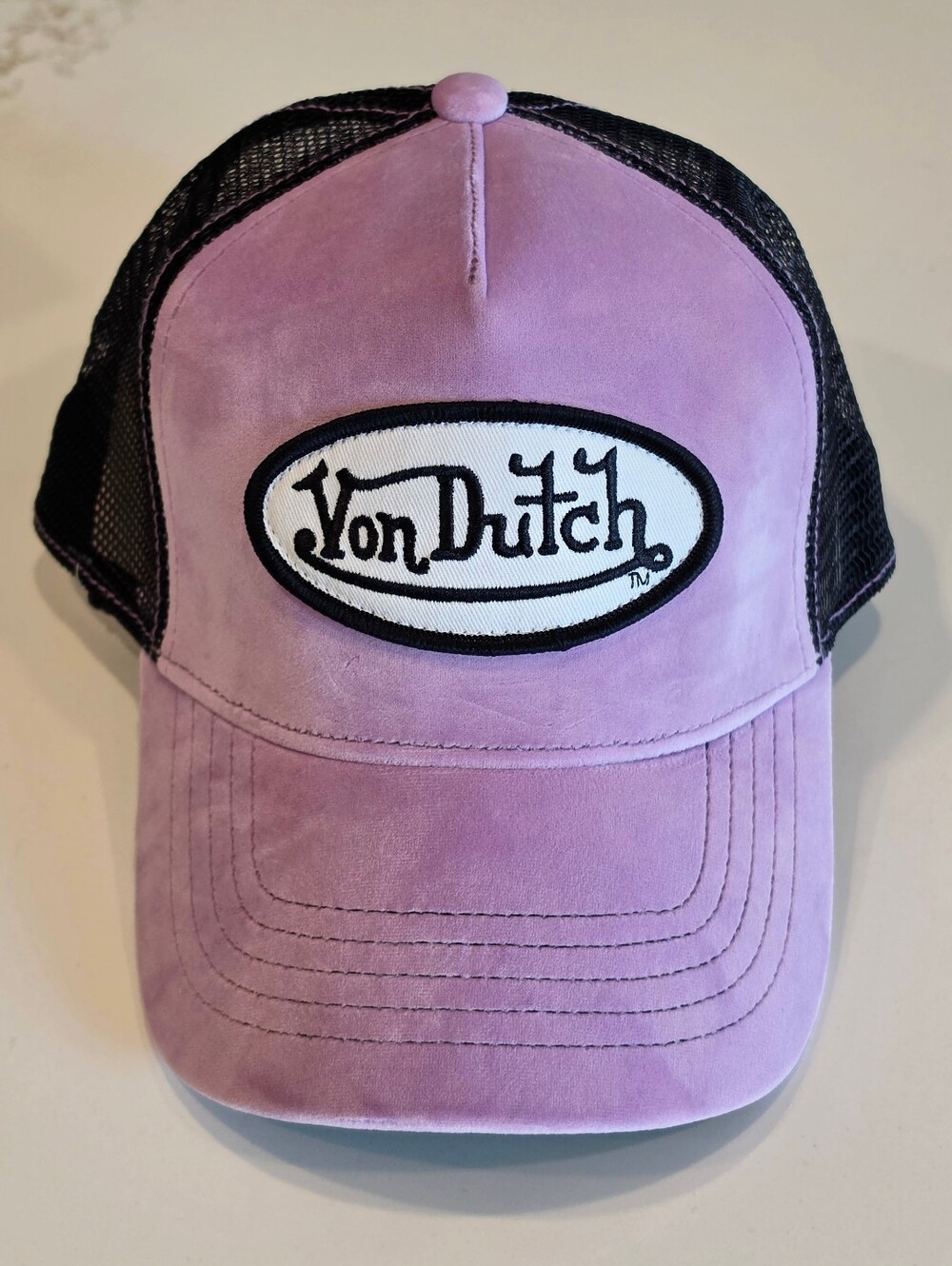 Genuine Purple and Black Von Dutch Hat in color 'Plum Dust'
